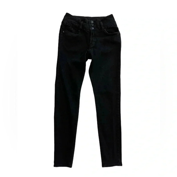 Refuge Push Up Black Denim Skinny High Waisted Jeans Size 03 - Picture 3 of 9